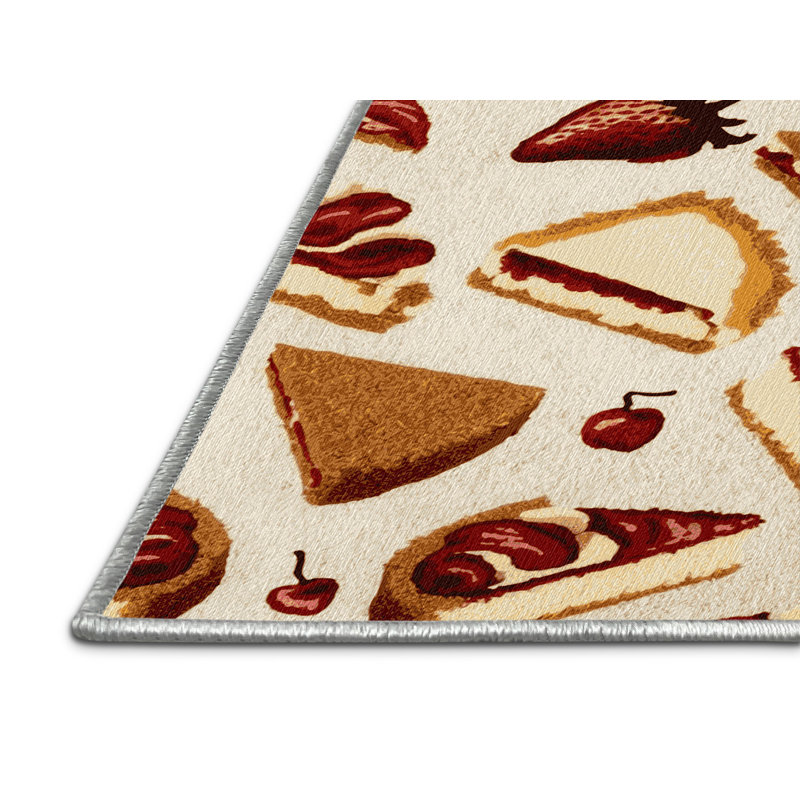 Washable Cheesecake Desserts Area Rug, Rectangle 7' x 9'