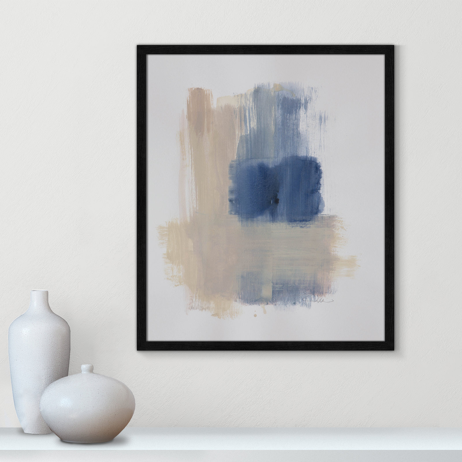 Esmeray "Powder Room Wash III" Print, Black Slim Frame Unmatted, 25.5" H x 21.5" W x 1.25" D  