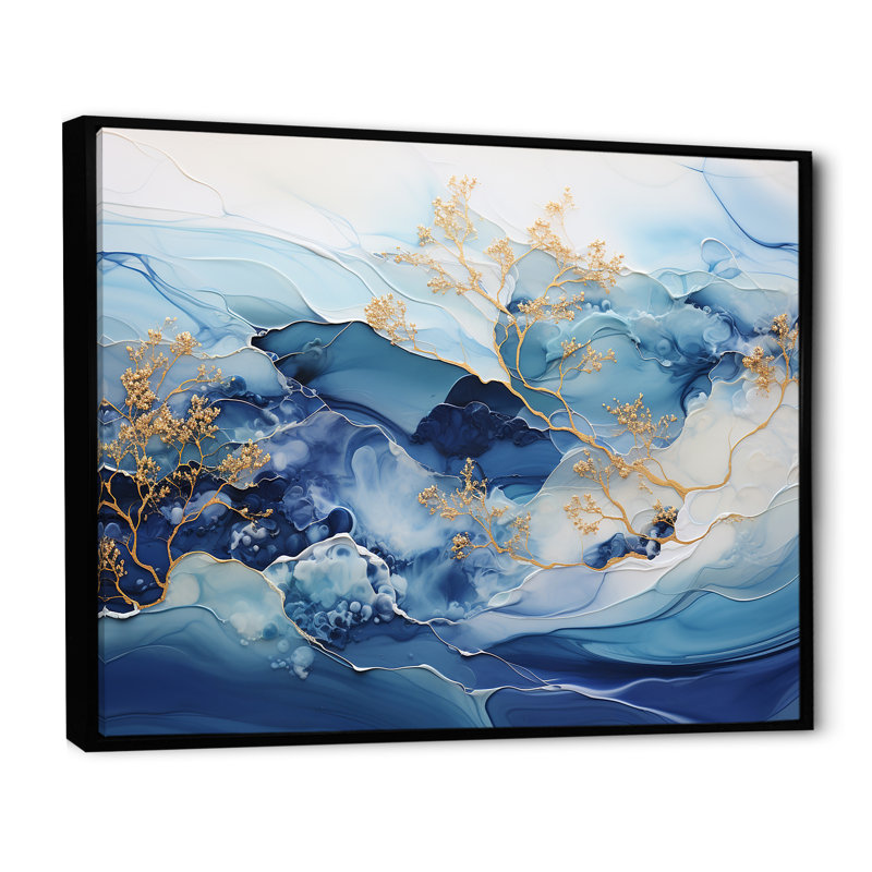«White and Blue Alco», impression sur toile, Cadre flottant noir, H 12 po x l 20 po x P 1 po