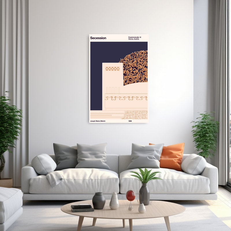 Vienna Secession Building Abstract Geometric Contemporary Architecture City Wall Art Print, 152.4cm H x 101.6cm W