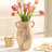 Large Farmhouse Ceramic Vase With Handles, Rustic Terracotta Flower Vase For Home Decor, Centerpiece For Living Room, Entryway, Or Table