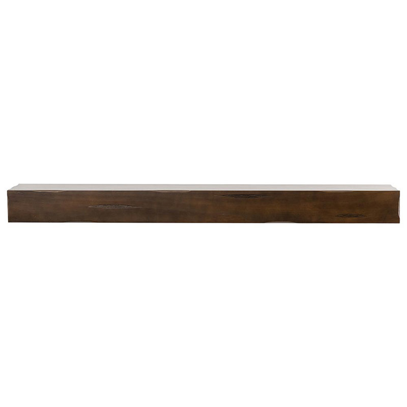 Tablette de manteau de cheminée en bois patiné avec corbeaux Kynsley, Cannelle rustique patiné, 48 po
