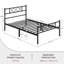 Modern Metal Bed Frame with Cross-design Headboard & Footboard-230473505-230473511