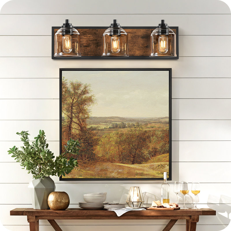 3-light Dimmable Farmhouse Vanity Light 23.2" Large Bathroom Fixture, 3 Lights