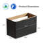 Meuble-lavabo simple de 91 cm (36 po) seulement, meuble suspendu avec garniture en bois cannelé et surface peinte résistante à l'eau-134659184
