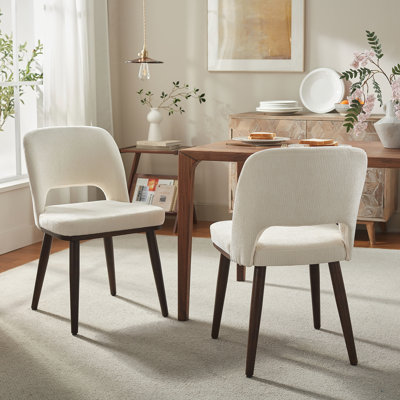Chaise de salle à manger rembourrée Mason avec pieds en bois massif (ensemble de 2)