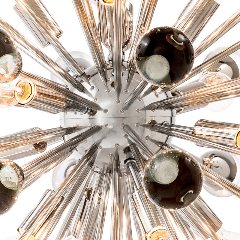 Antares 12 - Light Chandelier, 89" H x 30" W x 30" D, Nickel