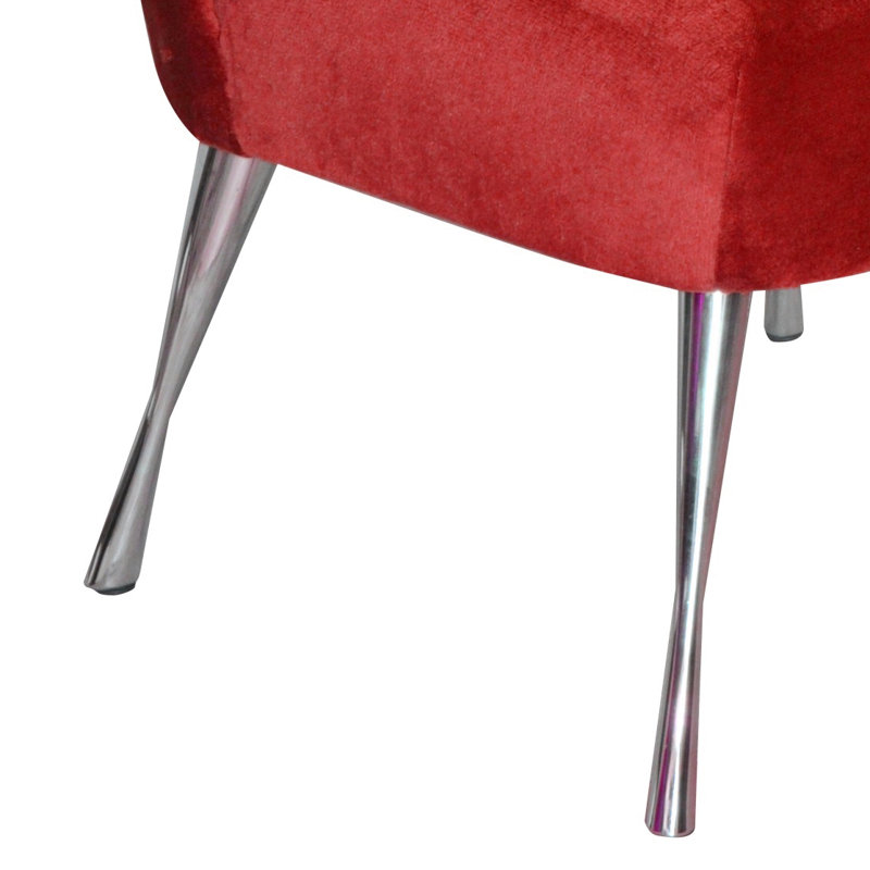 Vintage Velvet Slipper Chair, Red