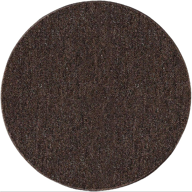 Tapis uni brun tissé à la machine, Rond 9 pi