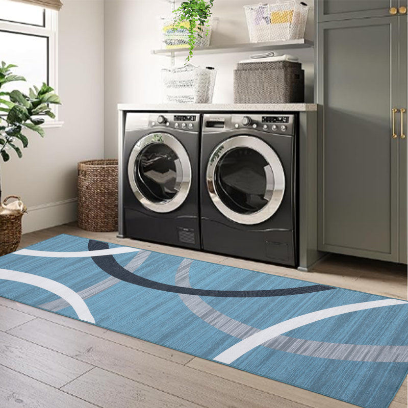 Modern Abstract Area Rug, Non-Slip Carpet for Entryway, Bedroom, Living Room, Hallway, Runner 2' x 6'