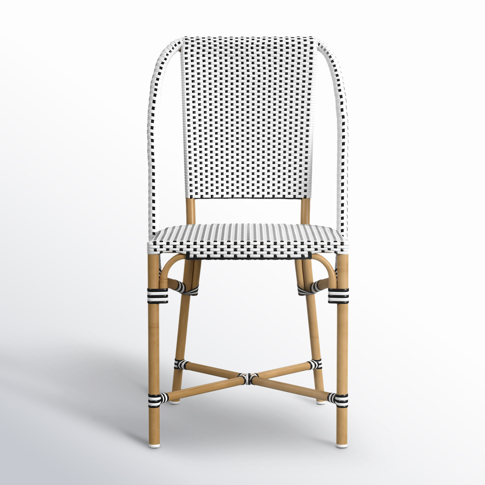 Ellie Patio Dining Chair, Black/White