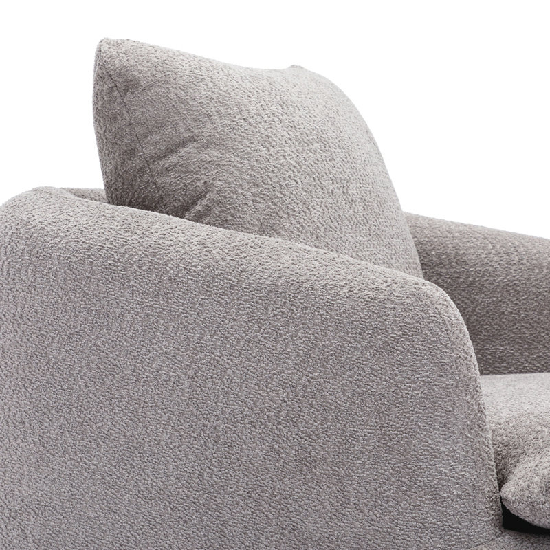 Fauteuil pivotant en chenille de 32,48 po de largeur Anneliese, Gris chenille