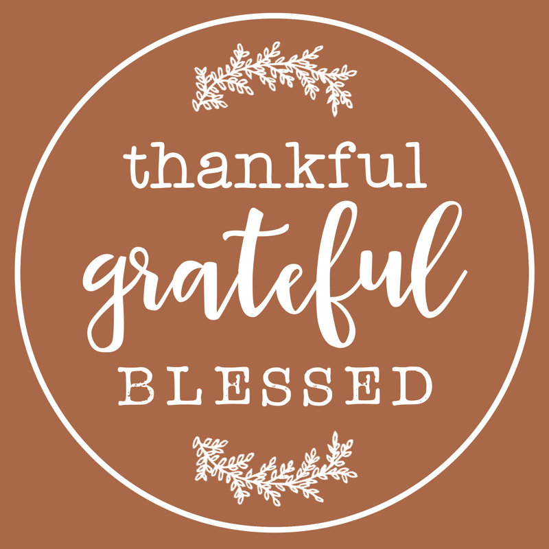Thankful Grateful Blessed In Rust - Wrapped Canvas Print, 122cm H x 122cm W