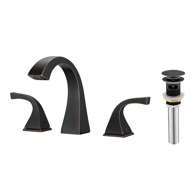 2-Handle Bathroom Sink Faucet With Drain, Oil Rubbed Bronze