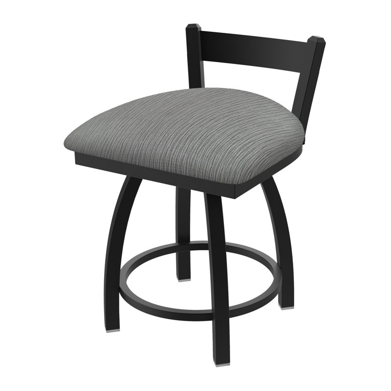 Tabouret de coiffeuse en métal Catalina, Tissu-graphique alpin, Noir froissé