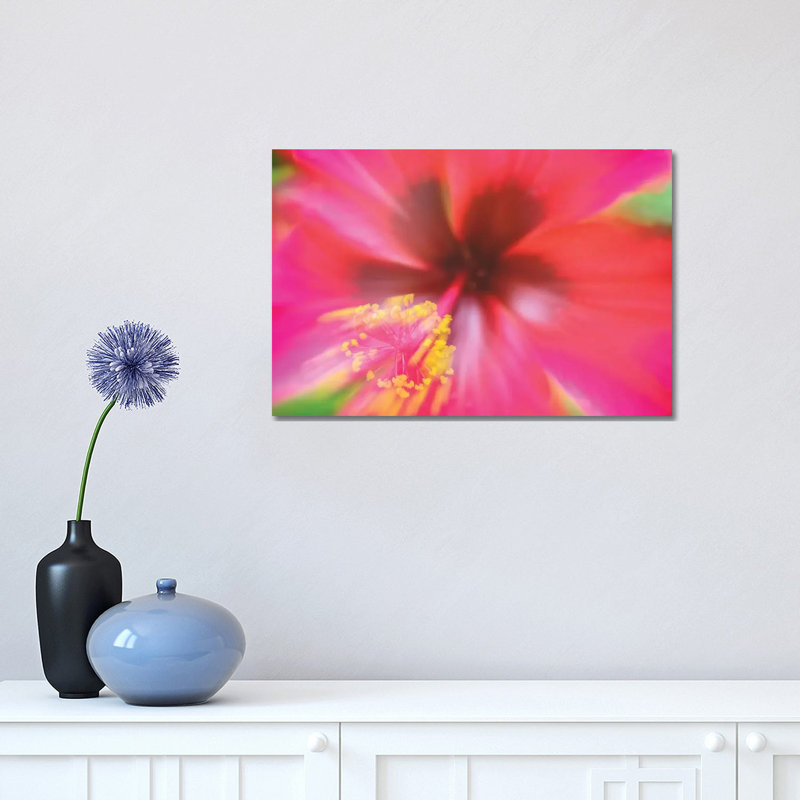 Pink Hibiscus Flower 1 Piece Wrapped Canvas Wall Art, 30.48cm H x 45.72cm W x 1.905cm D