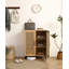Armoire à chaussures à deux portes en rotin naturel avec grand espace de rangement et structure durable 29,5 pouces