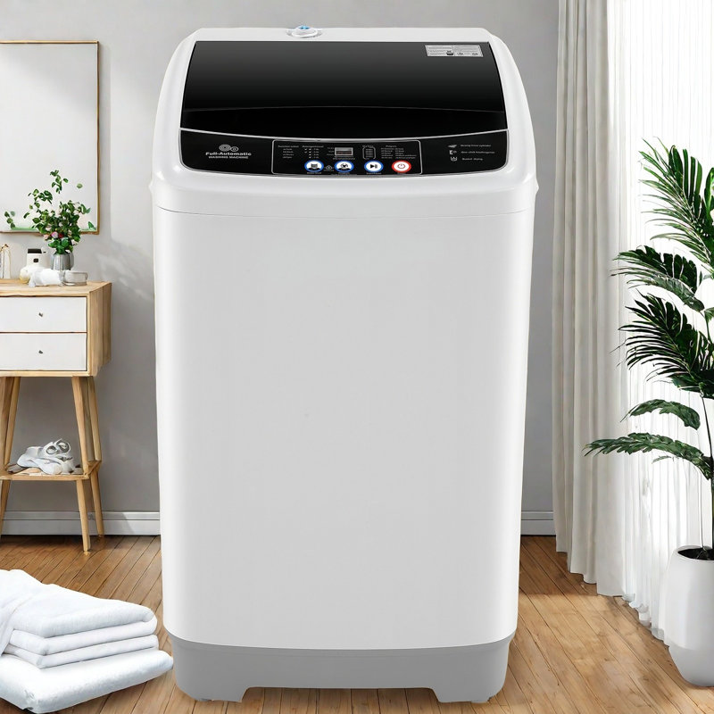 Portable Washing Machine, 17.8Lbs Capacity Full-Automatic Portable Washer, 2.4Cu.Ft Washer And Dryer Combo With Drain Pump, LED Display, 10 Programs & 8 Water Levels For Apartment Dorm RV