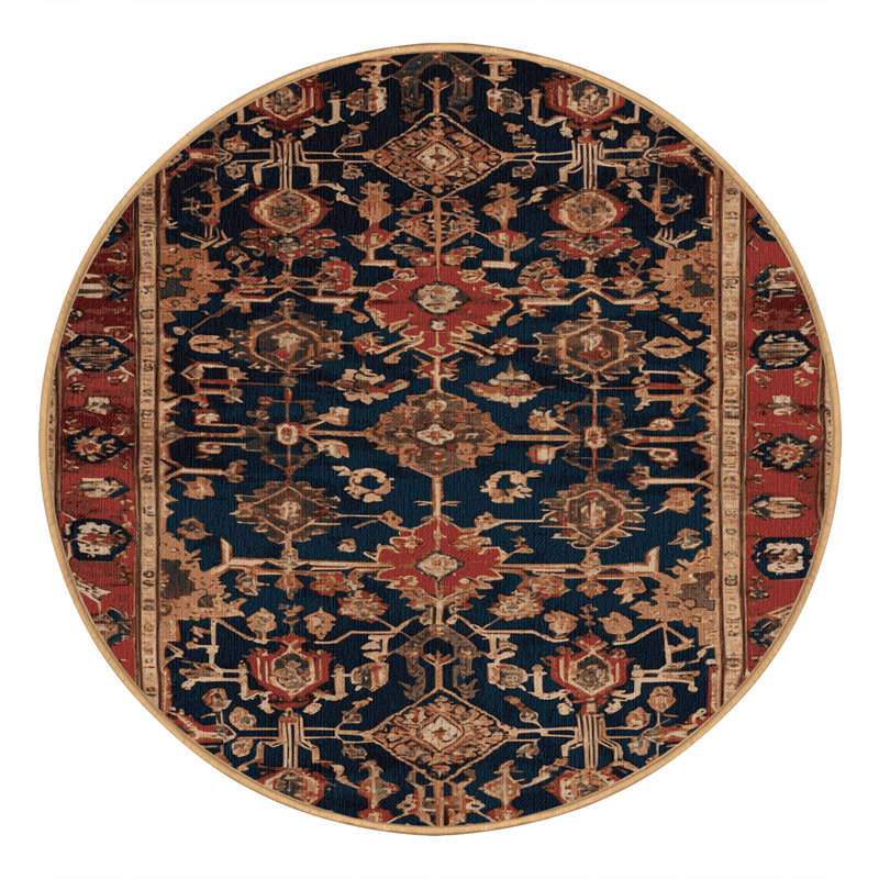 Tapis brun lavable à la machine, Rond 5 pi
