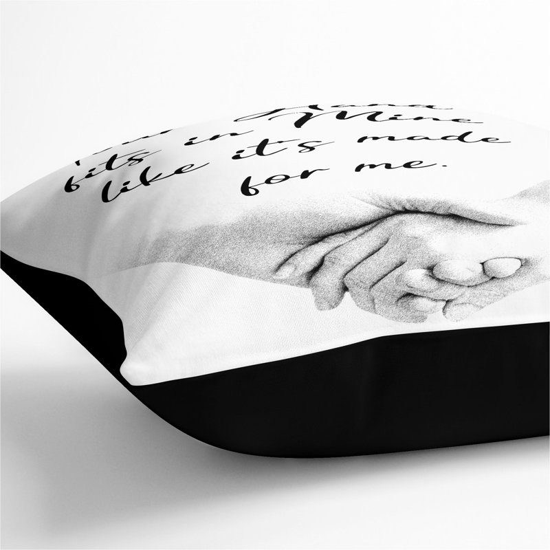 Square Cushion, Black, 55cm H x 55cm W x 20cm D