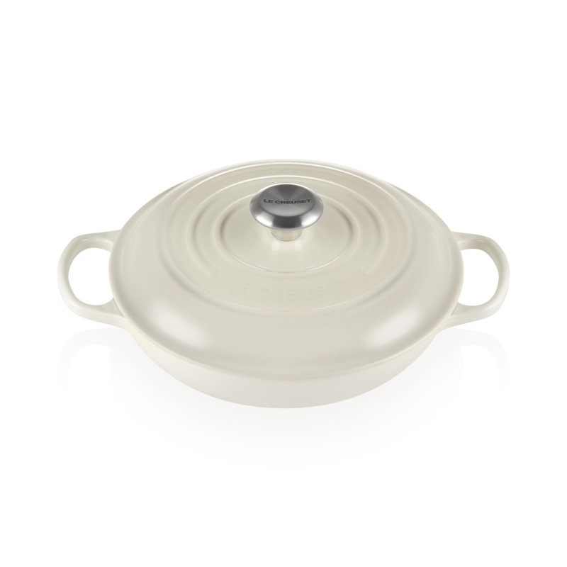 Le Creuset Cast Iron Shallow Casserole, Meringue, 30cm / 3.5L
