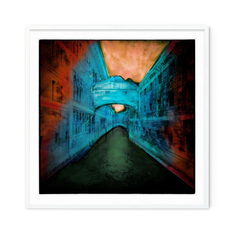 Bridge of Sighs - Picture Frame Graphic Art on Paper , 30" H x 30" W, White Framed