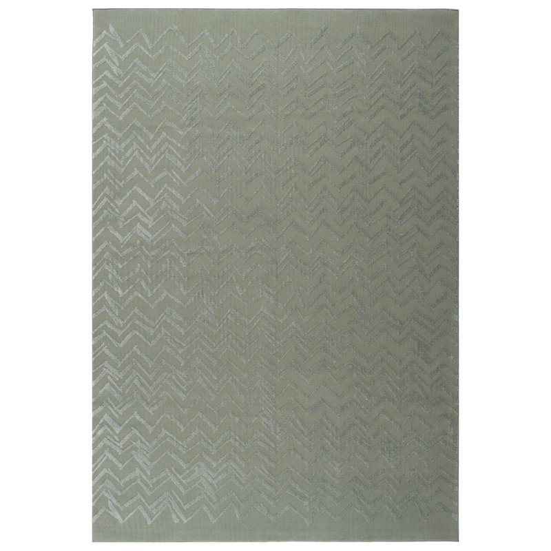 Zig Washable Rug, 6'5" x 9', Green