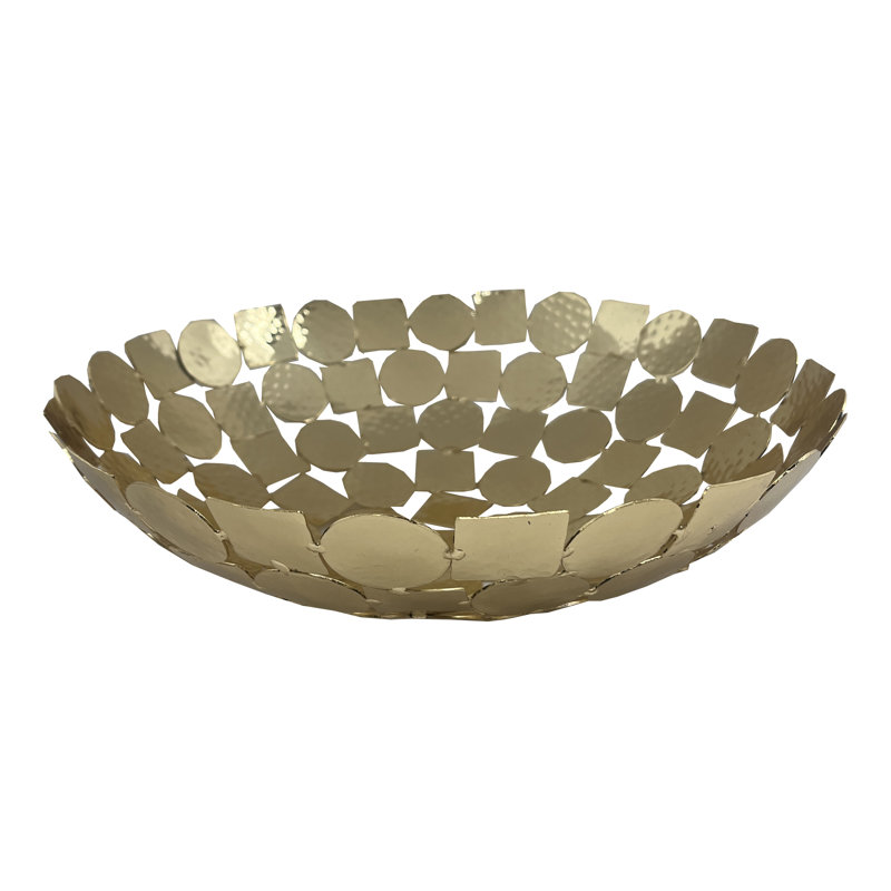 Modern Square Bowl, 10", Gold