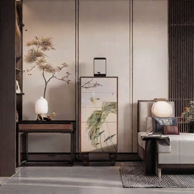 Armoire en bois de frêne avec cinq tiroirs