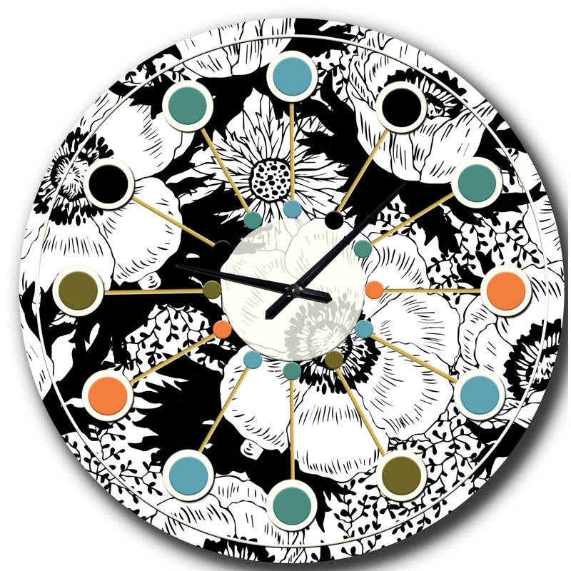 Horloge murale rétro Mid-Century, Moyenne
