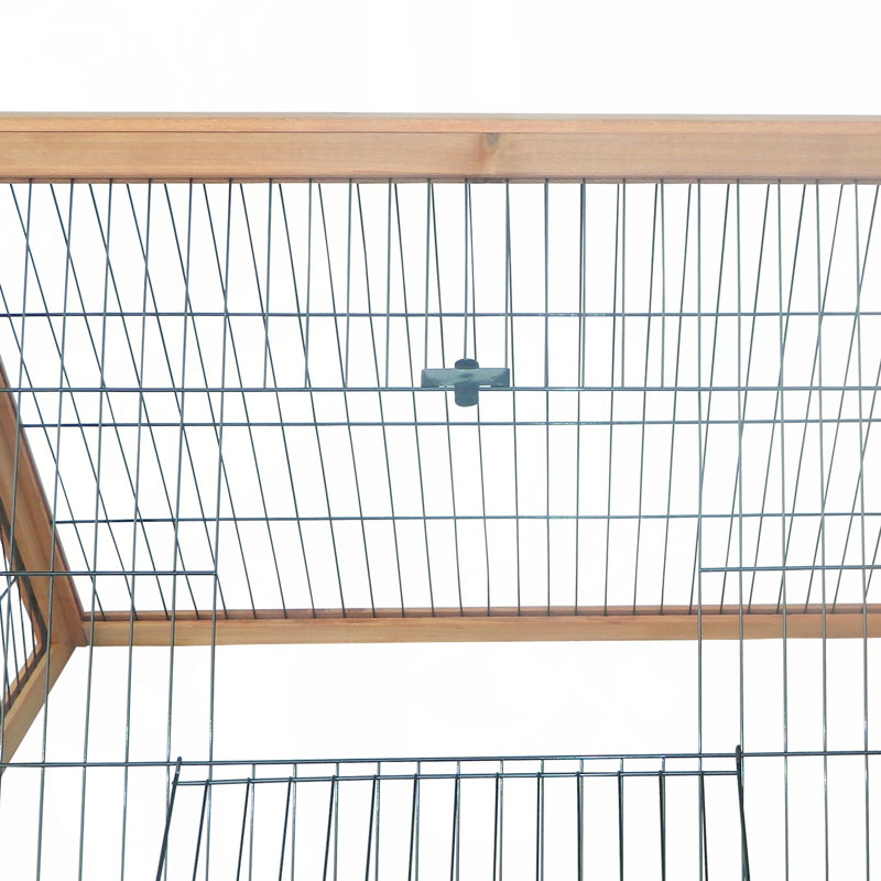 Cage à lapins en bois pour l'extérieur avec cage extérieure 46 po x 24 po PawHut