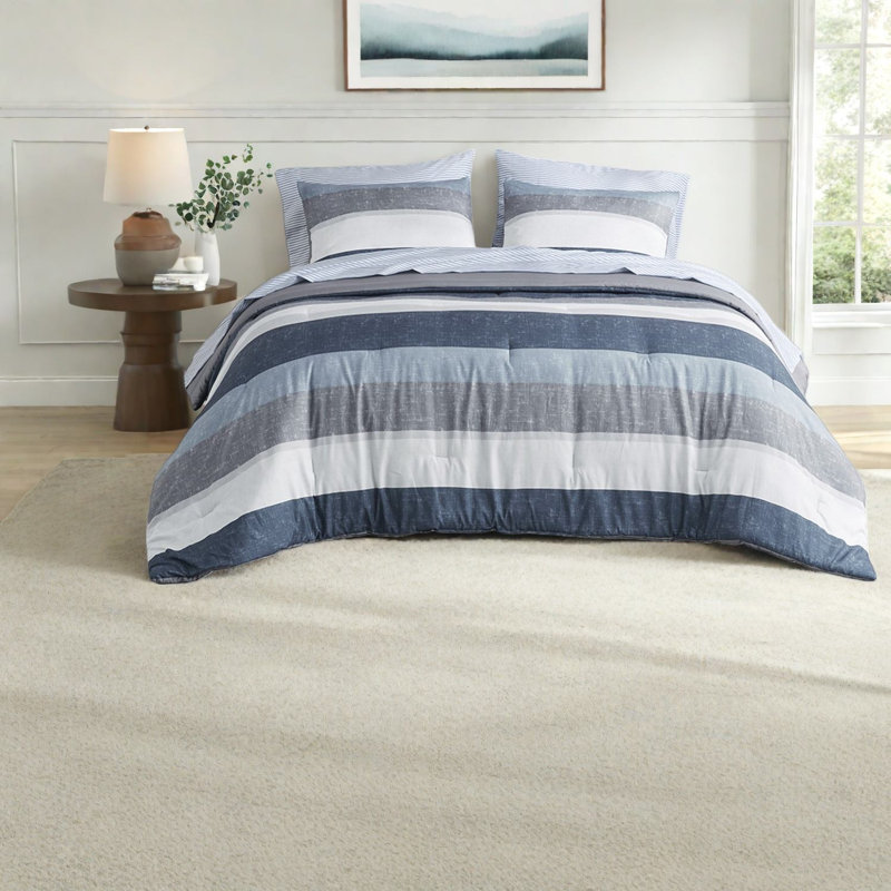 Complete Bedding Sets Full Polyester Modern Stripe Design For Home