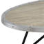 Table basse ovale en chêne gris patiné et noir