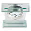Hightower Analog Crystal Quartz Alarm Tabletop Clock in Clear