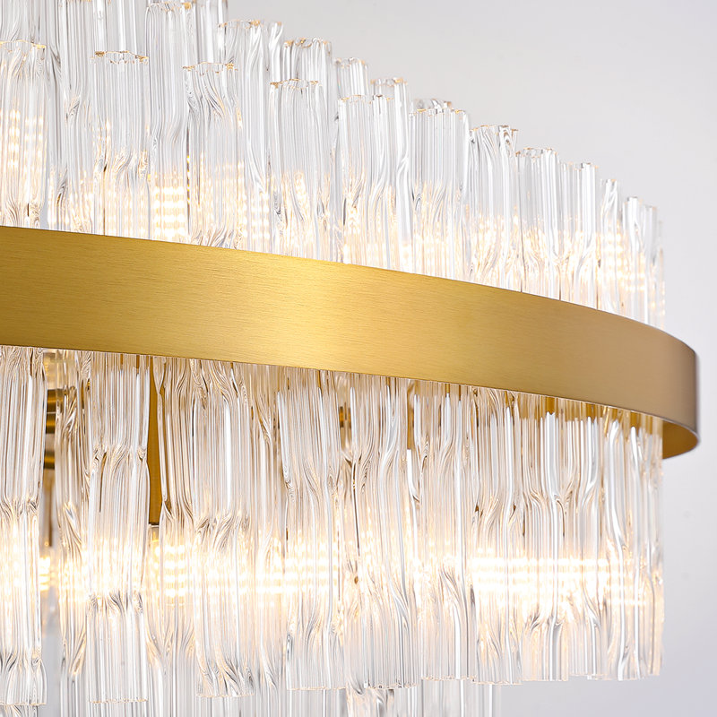 Lustre K9 Crytsal à niveaux gradués 16/24 lumières Kacy , H 14,17 po x l 39,37 po x P 39,37 po