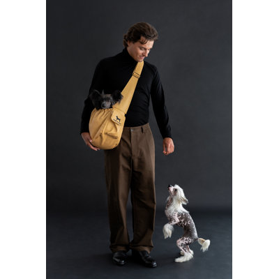  Sac de transport pour chien de petite taille de 5 à 18 lb, sac de transport pour chien de petite taille et chats, sac de transport avec sangle rembourrée réglable, cuir végétalien doublé de fourrure, dispositif de sécurité double, lavable à la m