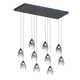 Aliceann 10 Light Glass Dimmable LED Pendant