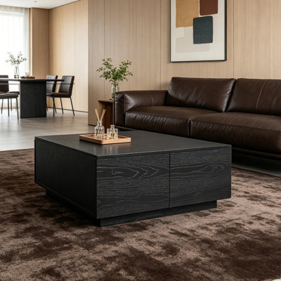 33.25" Square Coffee Table with 4 Drawers