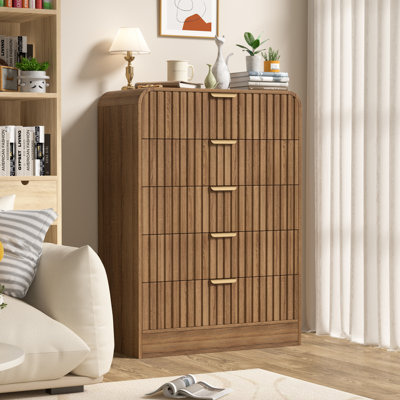 Fluted Design 5-Drawers Dresser Organizer