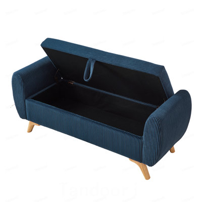 Modern Design Corduroy Upholstered with Storage Bed Bench,Wood Legs Bench for Bed Room,Hall Way
