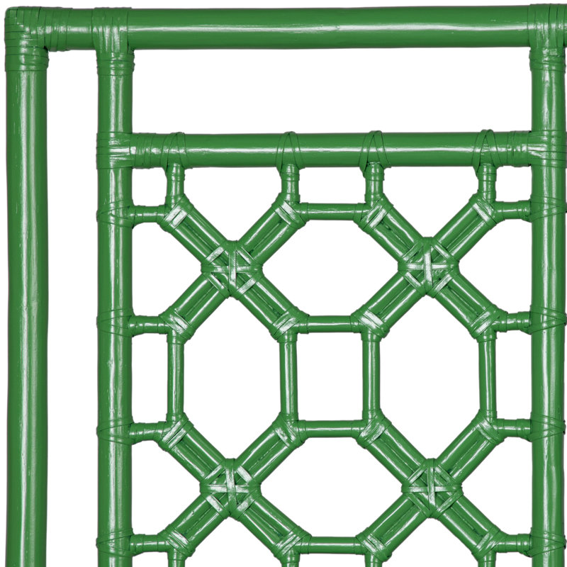 Lattice Back Open-Frame Rattan Headboard, Bright Green, Full