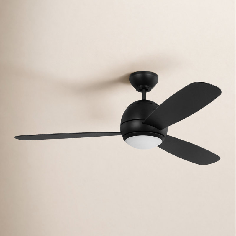 Erina 52'' Ceiling Fan with LED Lights, Midnight Black, Midnight Black