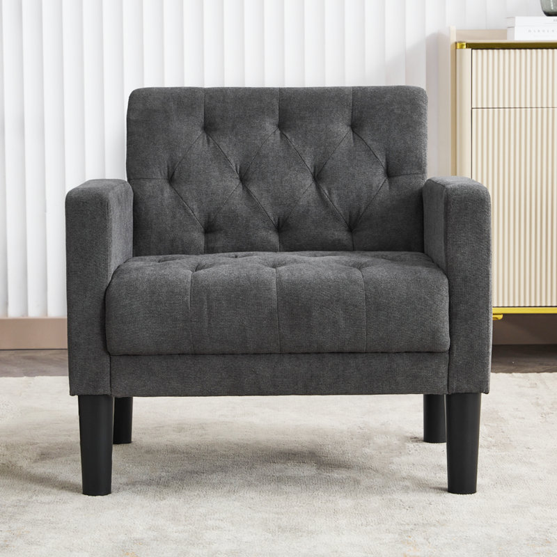 Amista Upholstered Armchair, Dark Gray Polyester