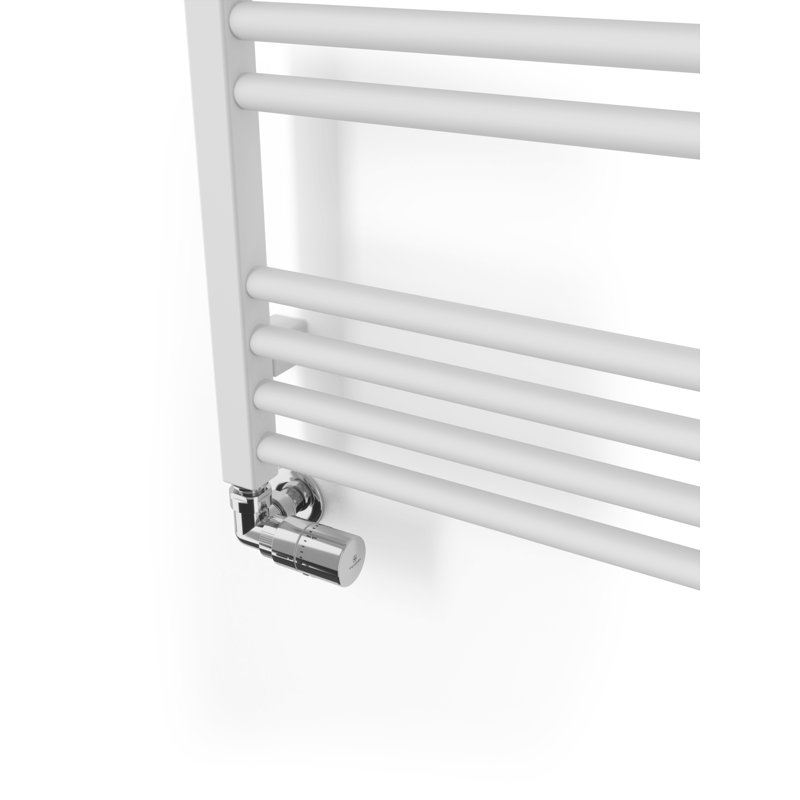 Fiona Heated Towel Rail, White, 114cm H  x 50cm W x 7.2cm D
