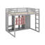 Lit mezzanine en bois pleine grandeur avec garde-robe, tablettes et armoire-2129036900