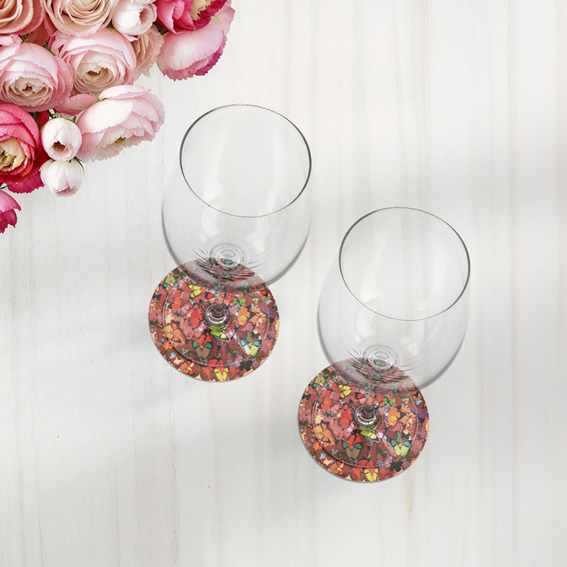 Sous-verres ronds Mariposa, Ocre