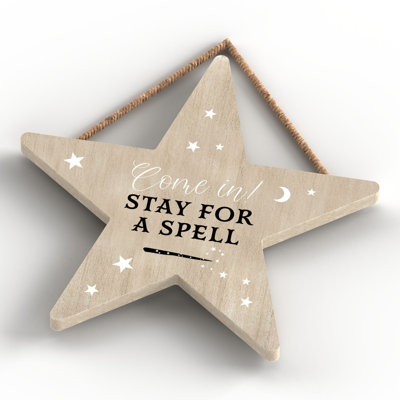 Witch Come In Wooden Star Plaque