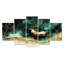 «Christmas Reindeer Sleigh Ride Fun II - Christmas Santa Deer», ensemble d'art mural sur toile
