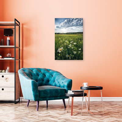 Flowering Meadow Abstract Contemporary Flower Landscape Wall Art Print