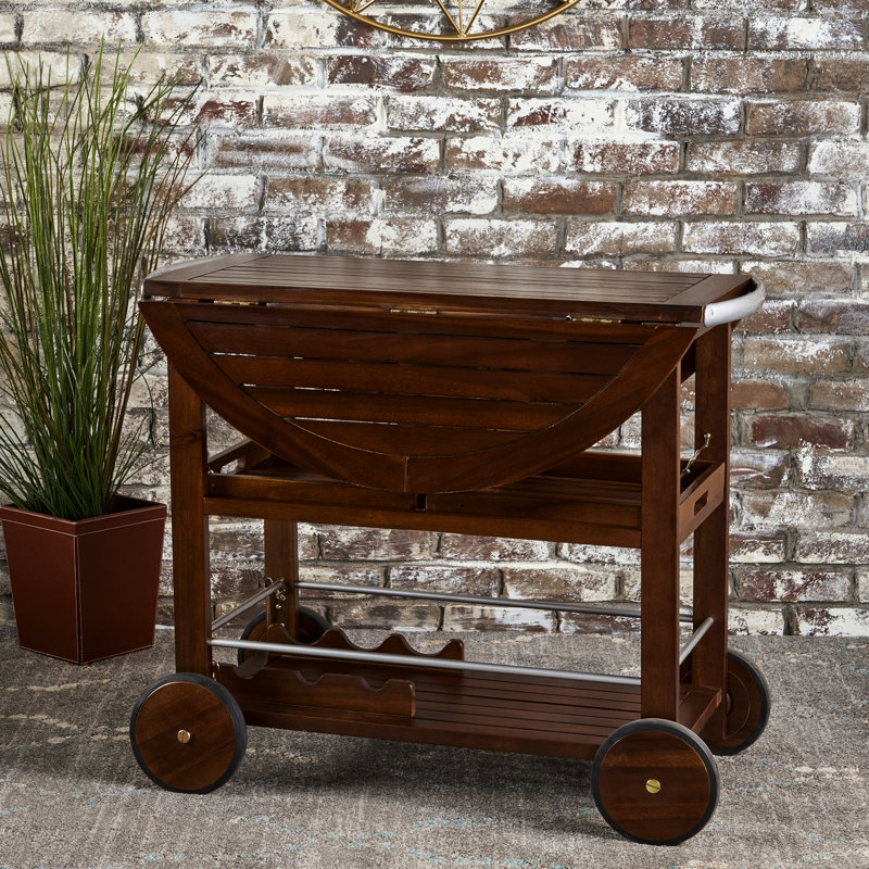 Chariot-bar pour l'extérieur avec roues stables et poignées en aluminium